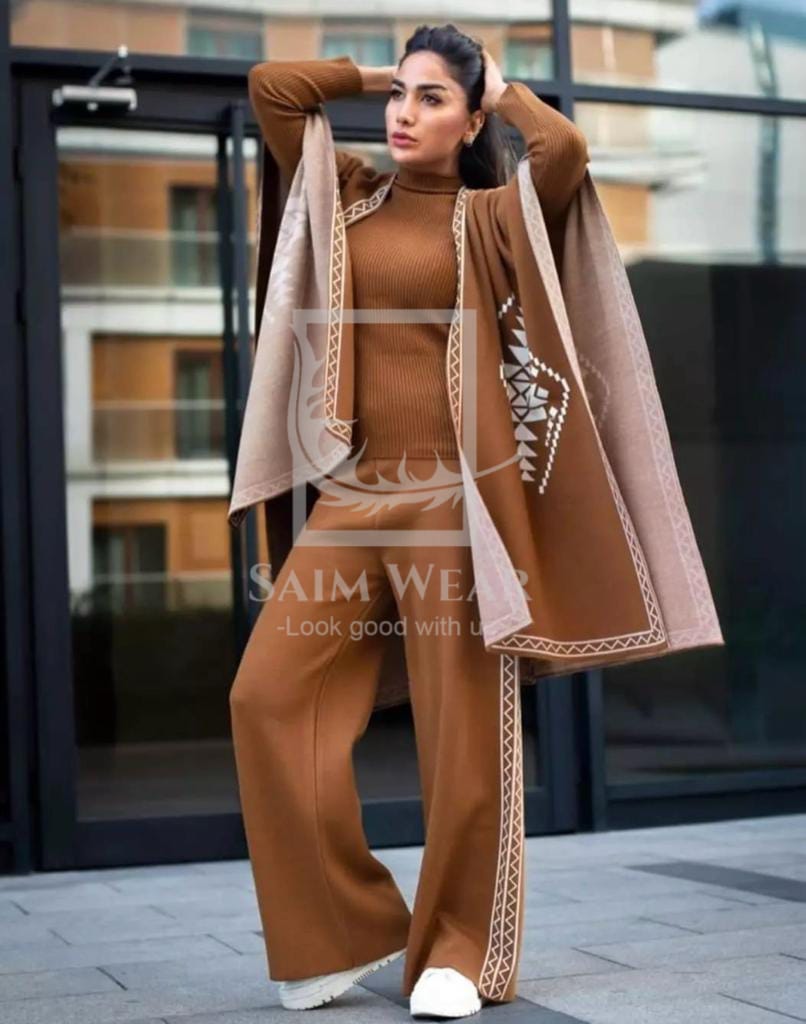 Ready To Wear 3 Pcs Winter Fleece Outfit CH-370