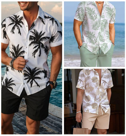 Pack of 3 Tropical Men's Tracksuit (T-Shirt & Shorts Set) | Stylish Summer Wear | Article 414