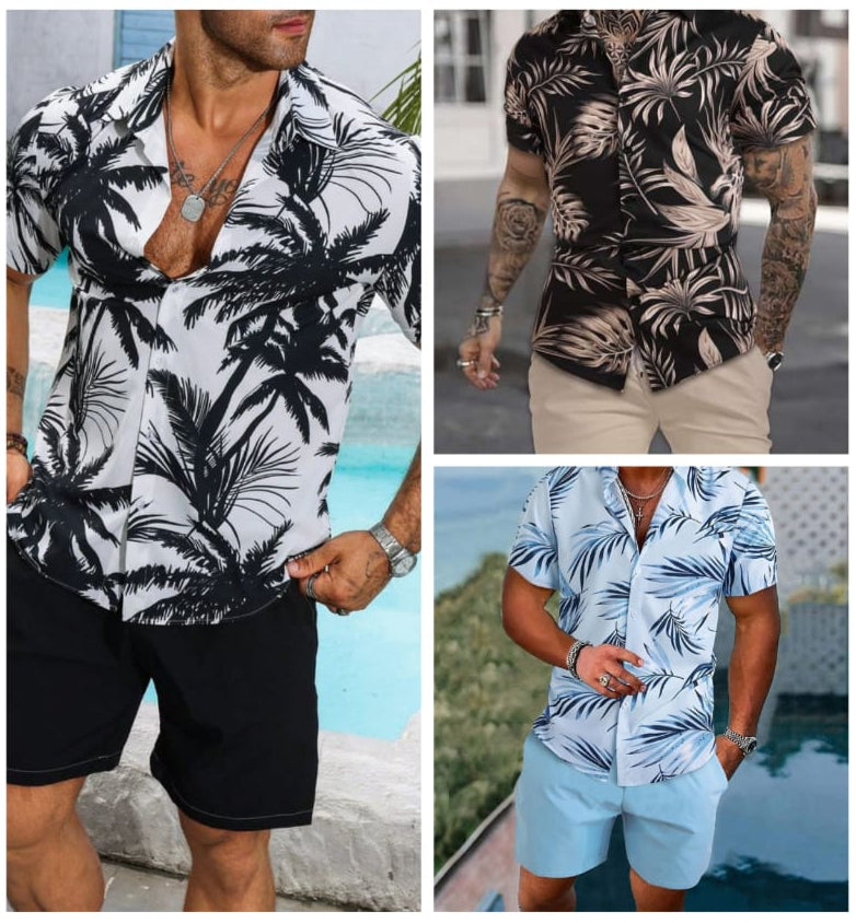 Pack of 3 Tropical Men's Tracksuit (T-Shirt & Shorts Set) | Stylish Summer Wear | Article 410