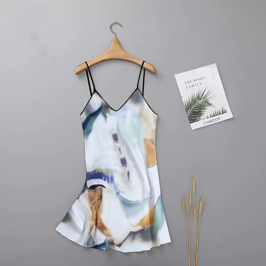 Printed Silk Intimate Women Sleepwear Top Chk # P64