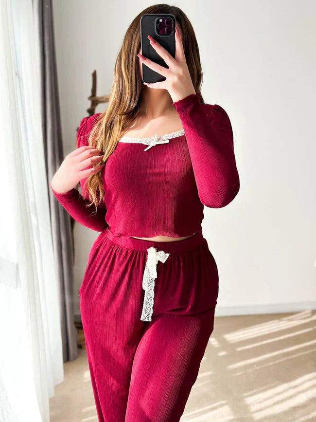 Pyjama Crop-Top Soft Cotton Jersey Femme Comtesse