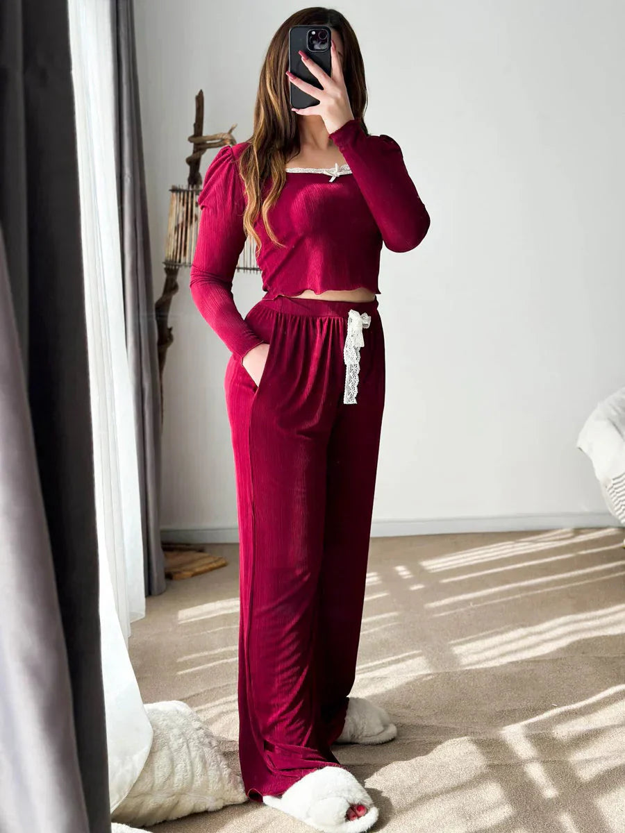 Pyjama Crop-Top Soft Cotton Jersey Femme Comtesse