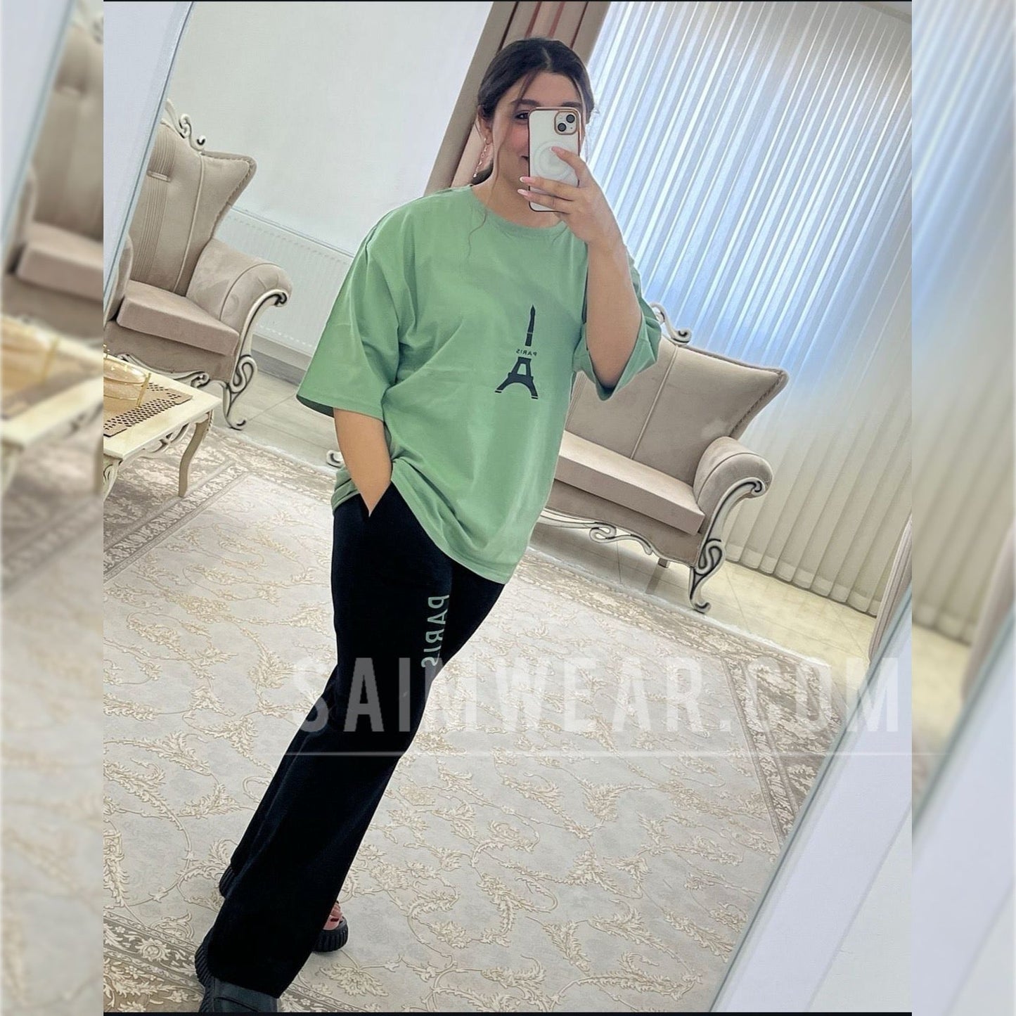 Paris Printed Drop-Shoulder Co Ord Set