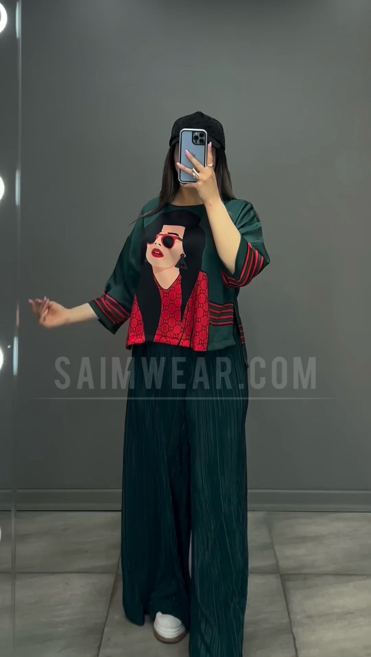 Luxury 2 Pcs Silk Printed Co ord Set