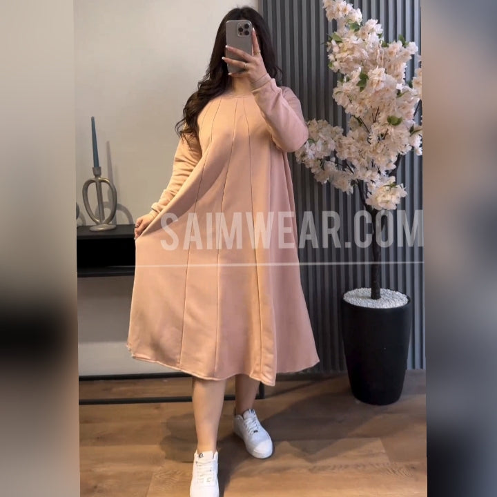 Warm Fleece Long Fallen Frock Top CH 394