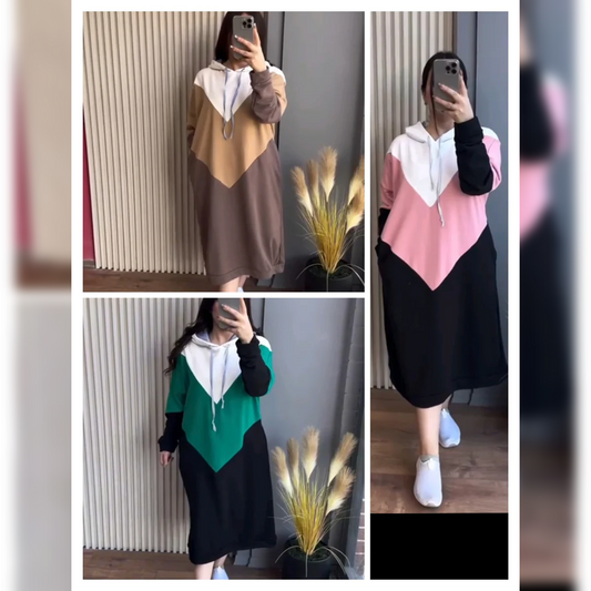 Warm Fleece Long Hooded Top CH 398