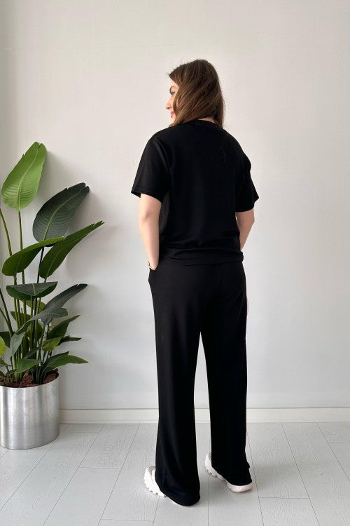 Straight Trouser Tee Lounge Wear Set