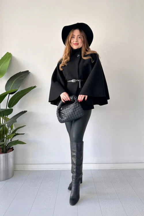 New Design Short Cap Shawl With Belt