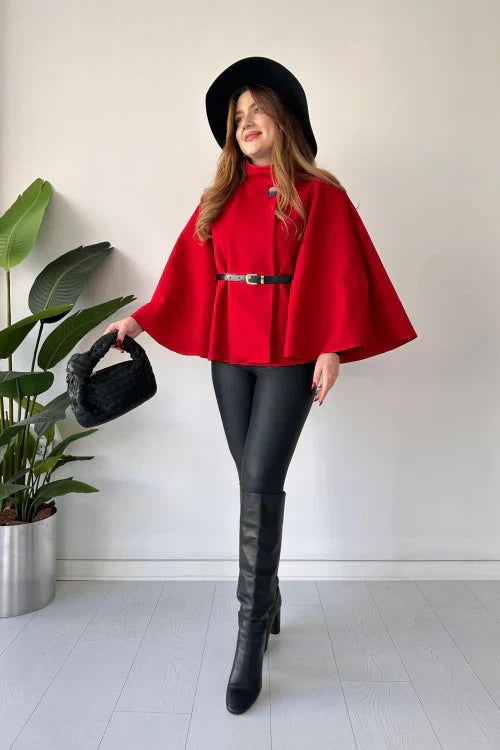 New Design Short Cap Shawl With Belt