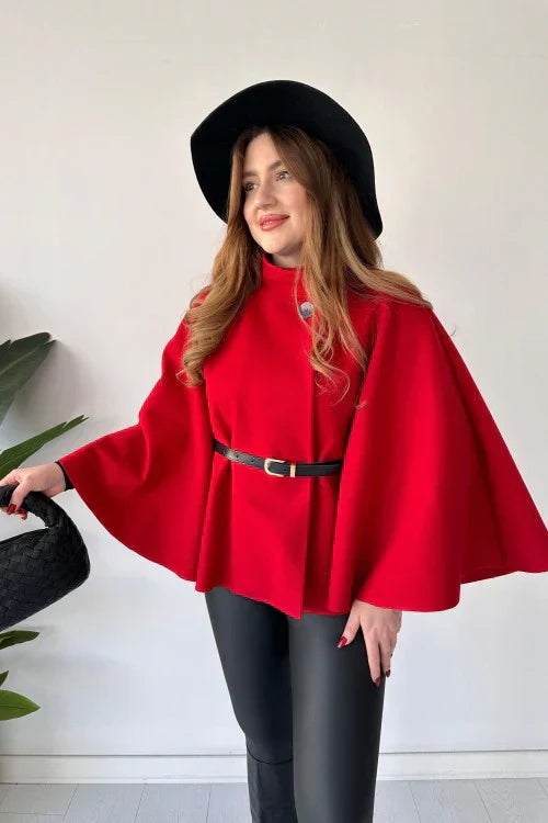 New Design Short Cap Shawl With Belt