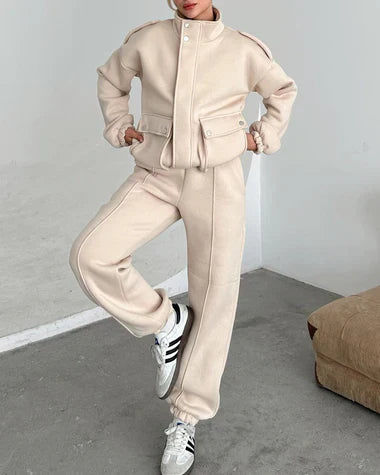 Mock Neck Cargo Pocket Winter Fleece Out-Fit