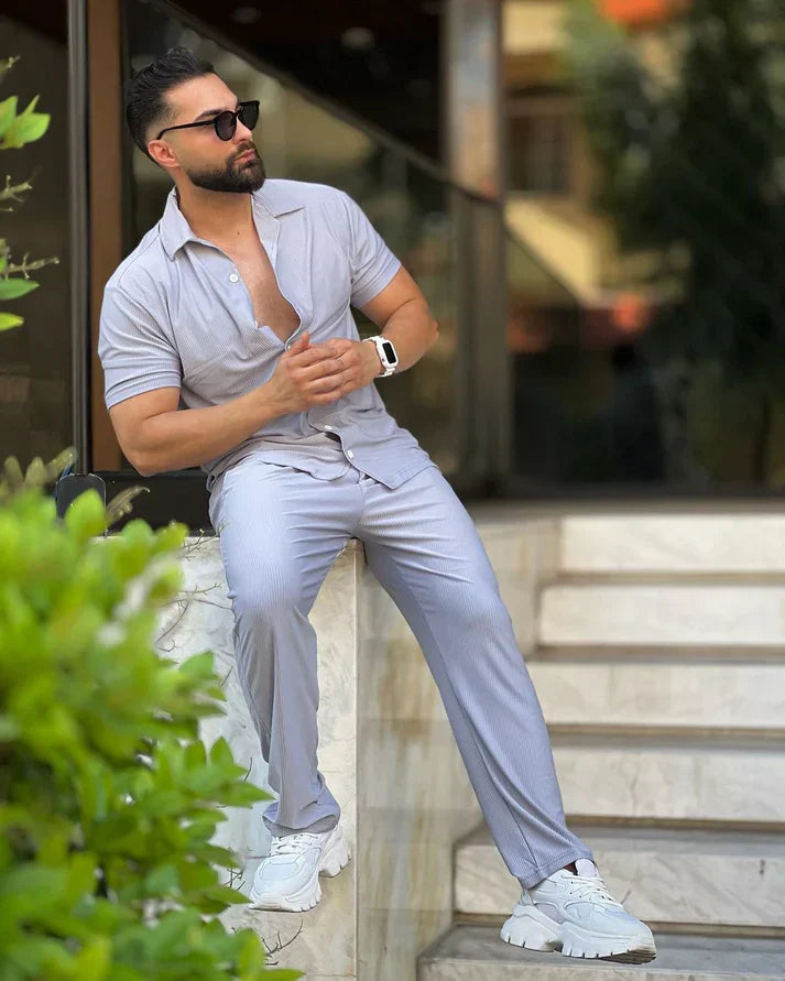 Collar Shirt Men’s Casual Set Li 31