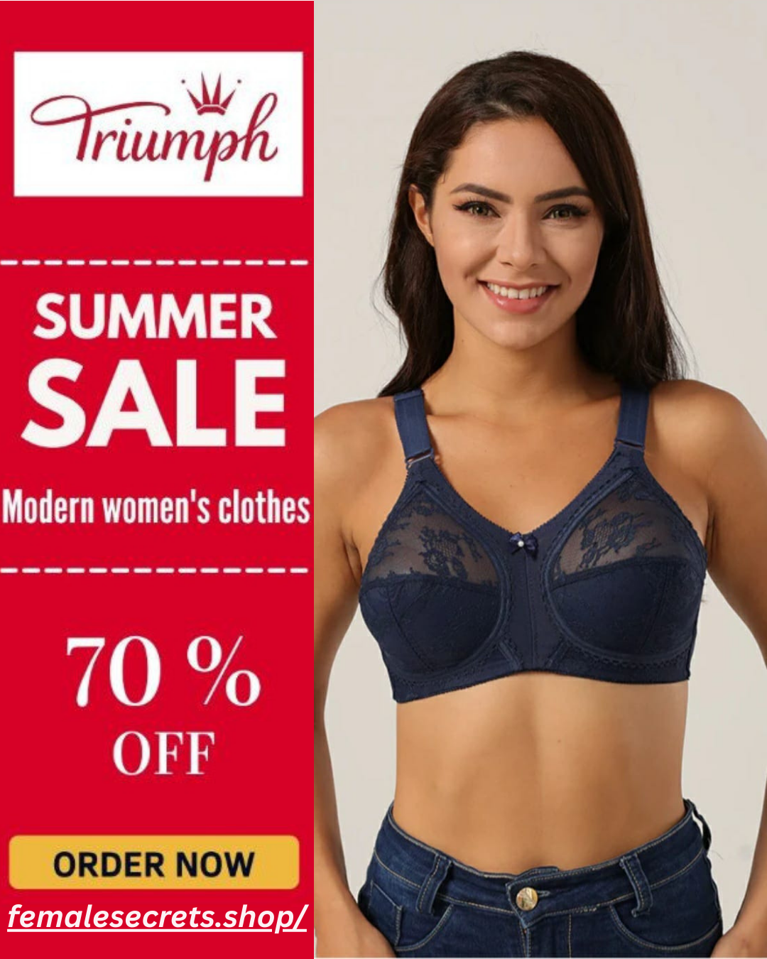 70% OFF | PACK OF 3 IMPORTED TRIUMPH DOREENA BRA BEST FOR SUMMER