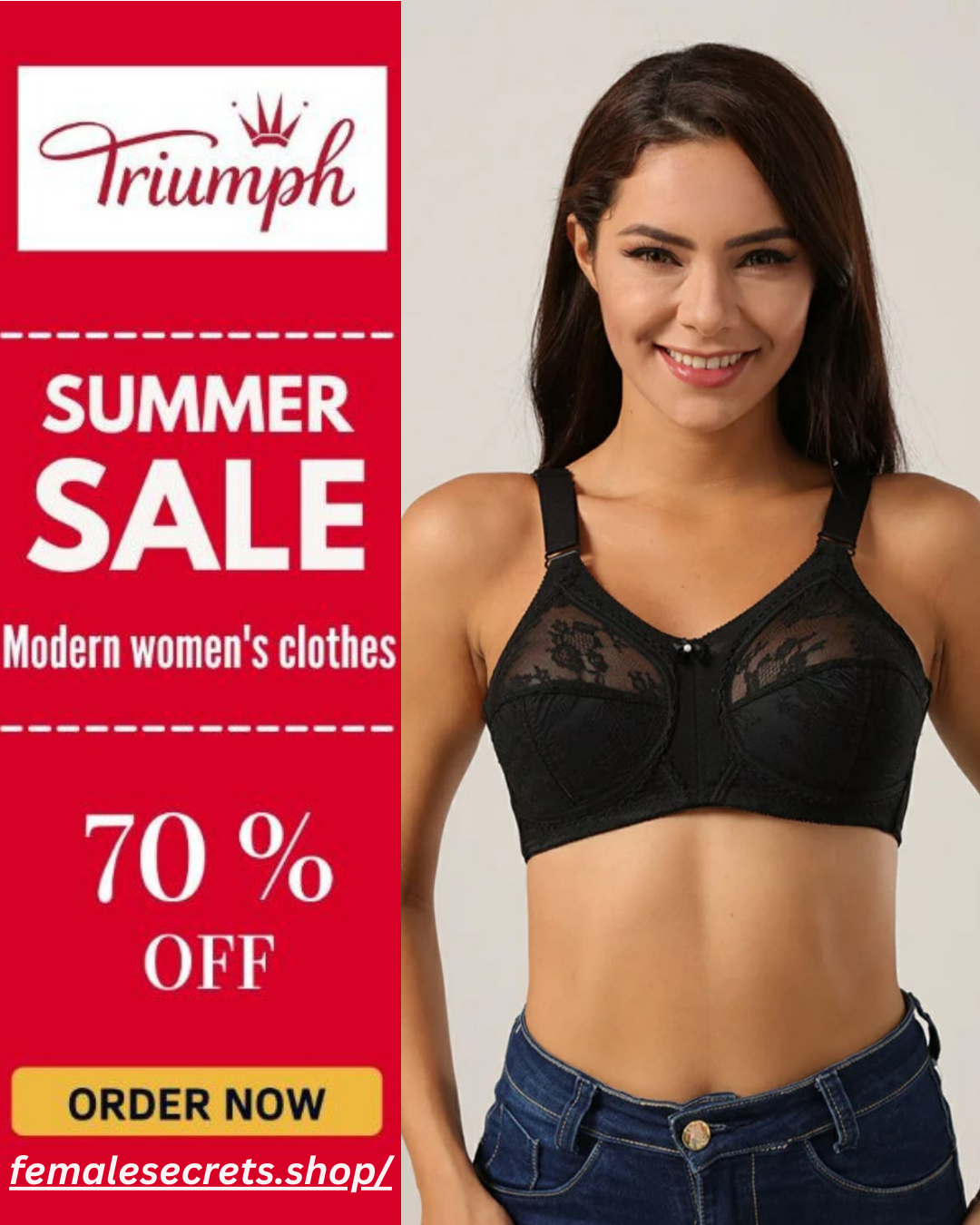 70% OFF | PACK OF 1 IMPORTED TRIUMPH DOREENA BRA BEST FOR SUMMER
