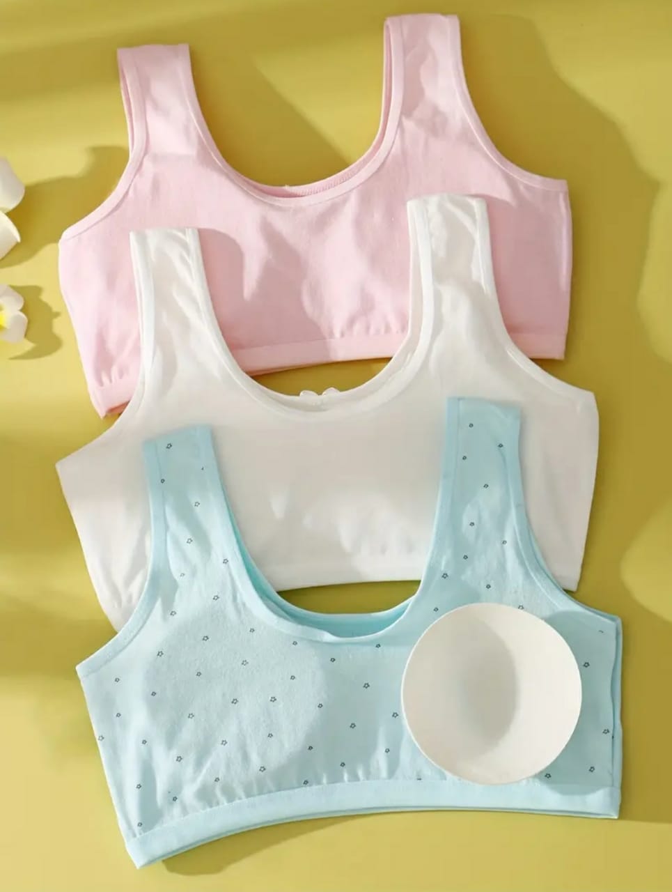 Pack Of 5 Teen Girls Casual Breathable Soft Comfortable Sports Bra