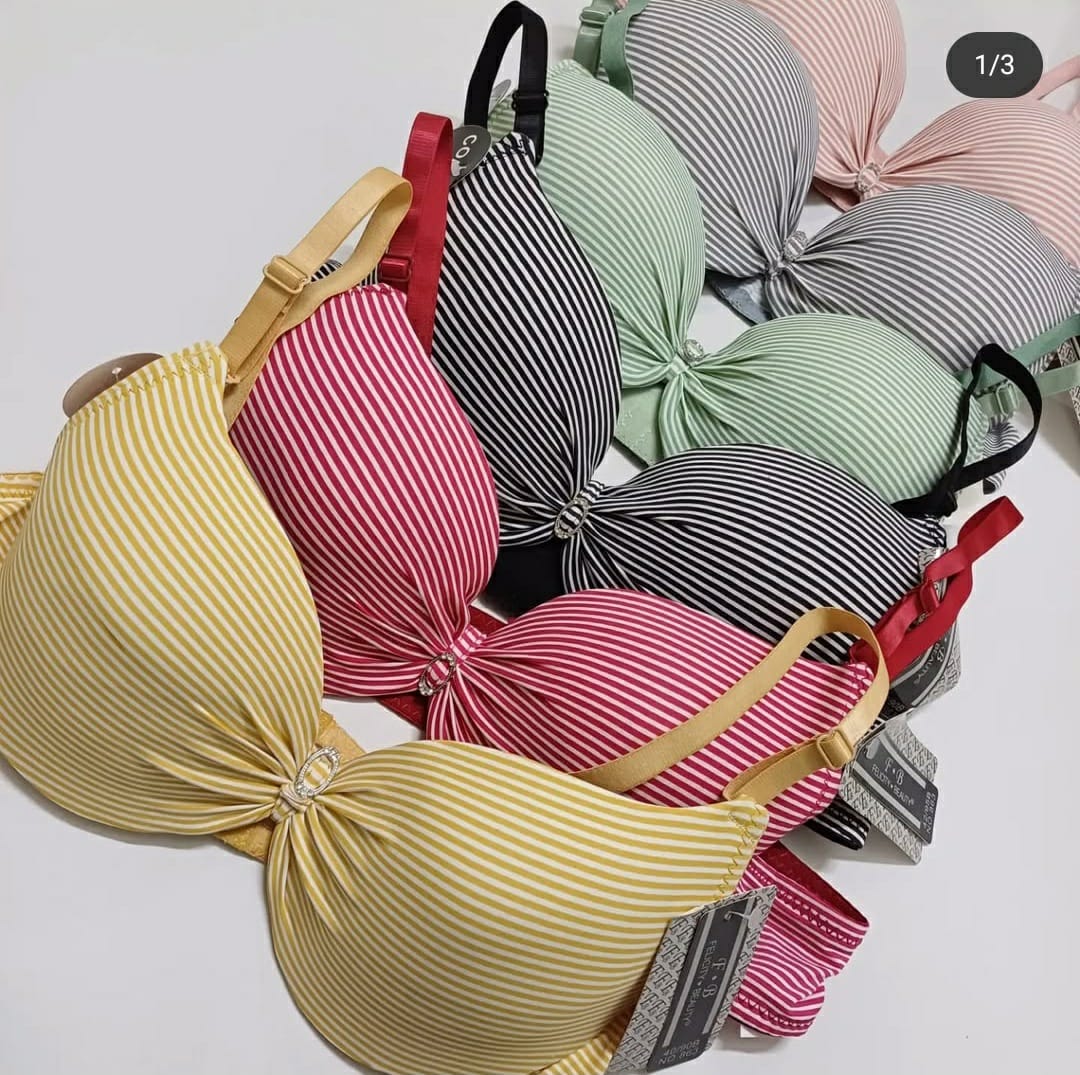 70% OFF | PACK OF 5 PREMIUM IMPORTED LINED PRINTED PADDED PUSHUP BRA | FREE HOME DELIVERY