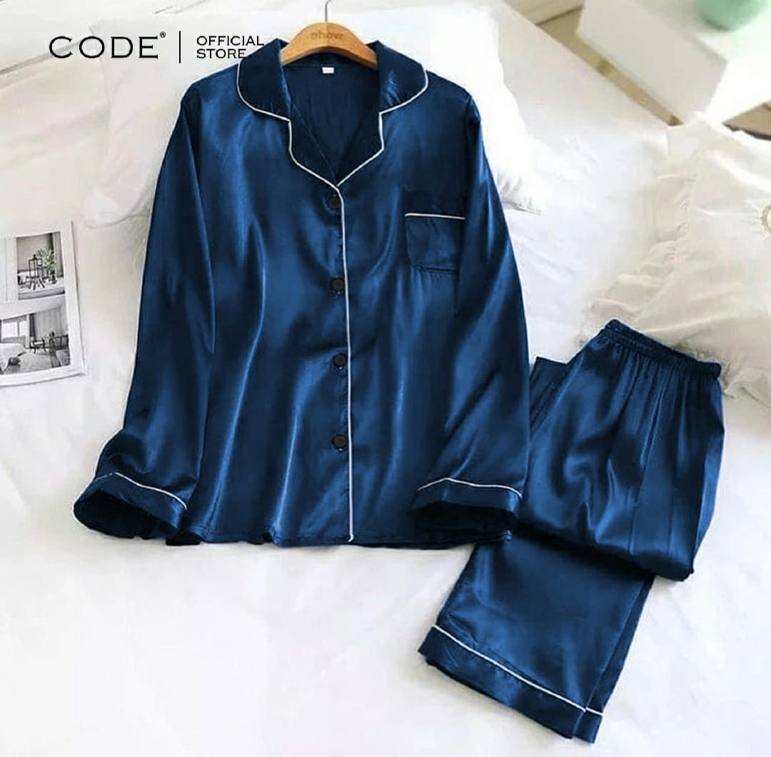 Elegant Silk Ladies Night Suit - Shirt and Trouser Sleepwear Set for Women