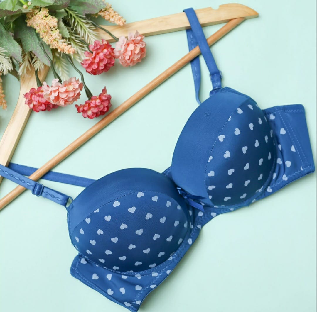 PACK OF 2 PREMIUM IMPORTED LOVE PRINTED SINGLE PADDED PUSHUP BRA | FREE HOME DELIVERY