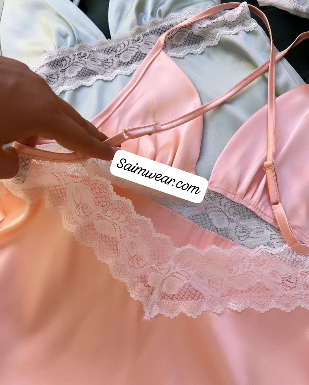 Silk Robe With Long Sleeveless Top 2 Pcs Nightwear P-70