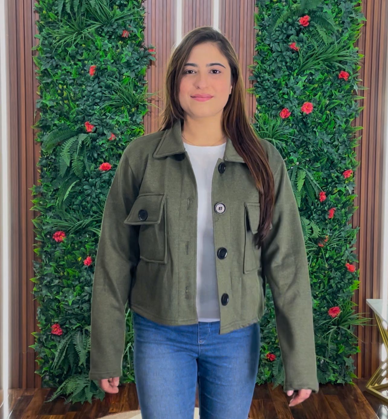 Pocket Style Short Fleece Jacket CH 383