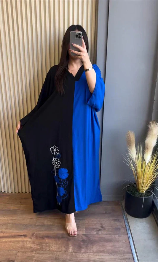 Flower Printed Panel Kaftaan