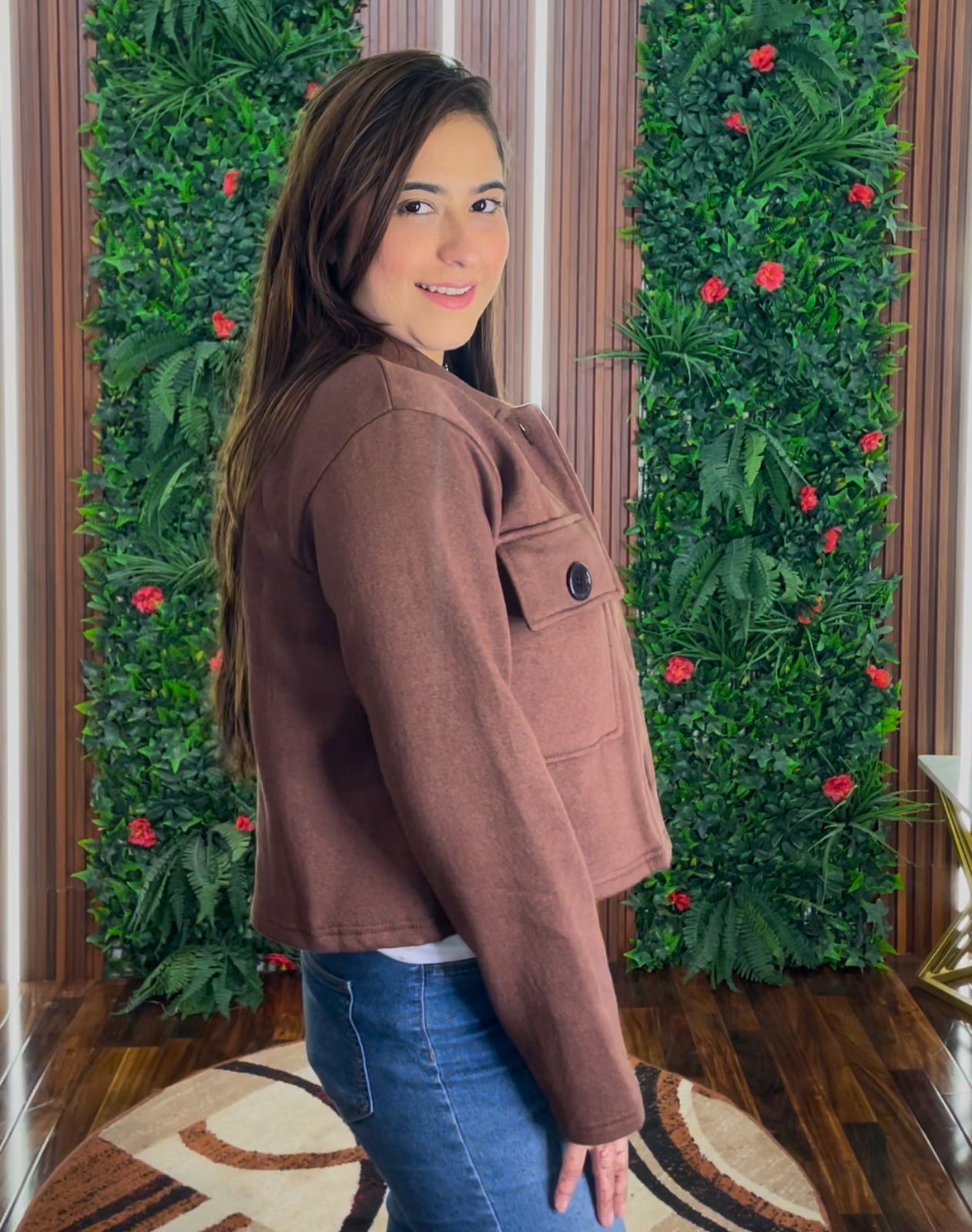 Pocket Style Short Fleece Jacket CH 383