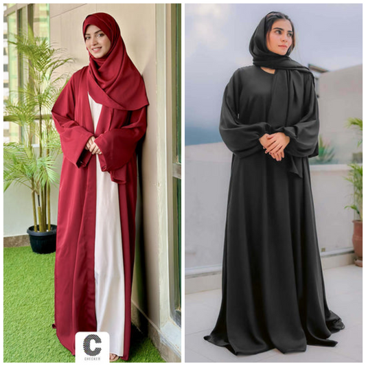 DOS739 Buy 1 Get 1 FREE Premium Georgette Abaya with Stoles – All Sizes Available