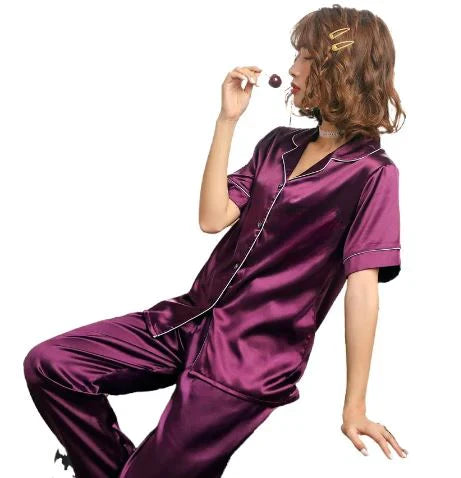 Pjs Silk Half Sleeves Nightwear