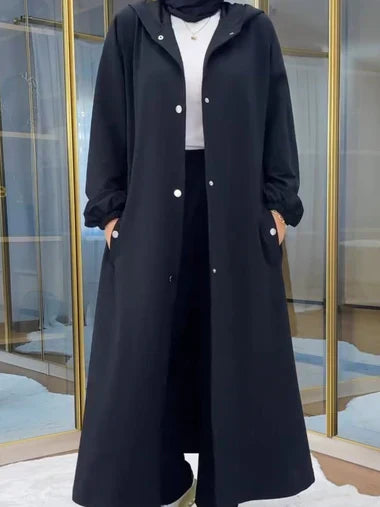 2 Piece Winter Fleece Dress Head to Toe Button Pocket Hoodie & Trouser